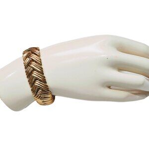 1960s True Vintage Gold Tone Thin Link Bracelet By Crown Trifari Designer